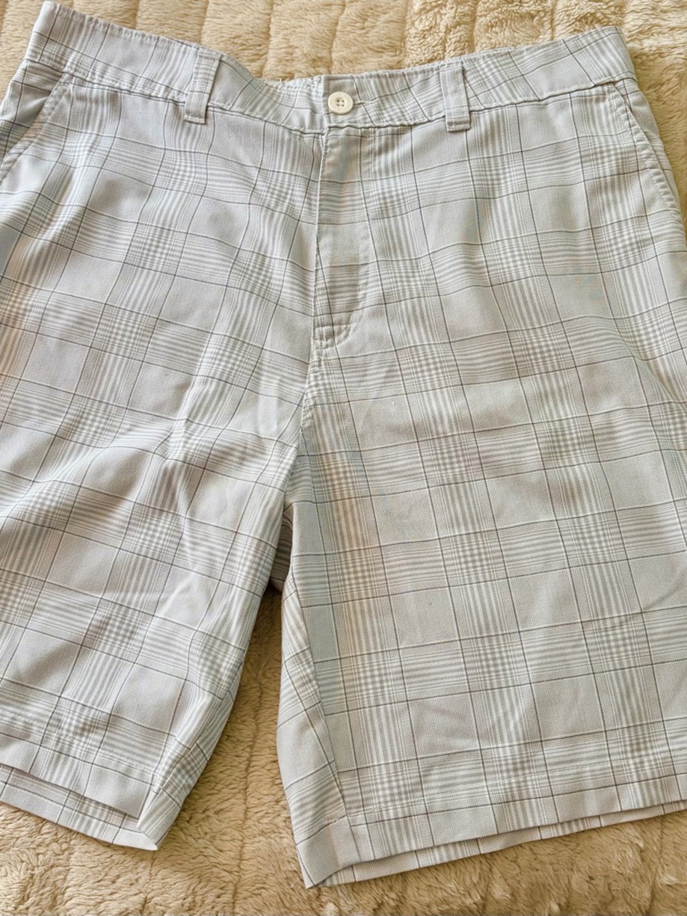 O'Neill Light Gray Plaid Flat Front Shorts